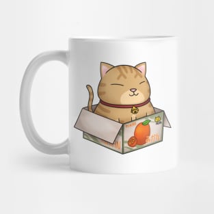 Orange Chubby Cat in Mikan Box Mug